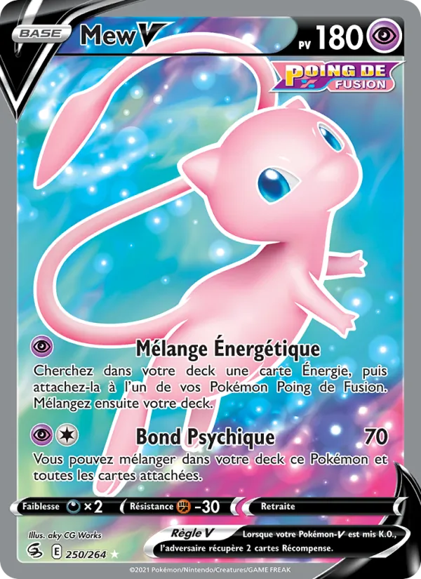 Carte Pokémon Mew V 250/264 de l'extension Poing de Fusion