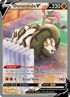 Carte Pokémon Dunaconda V 252 — Poing de Fusion