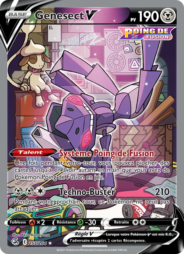 Carte Pokémon Genesect V 255/264 de l'extension Poing de Fusion