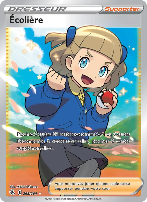Carte Pokémon Écolière 262/264 de l'extension Poing de Fusion
