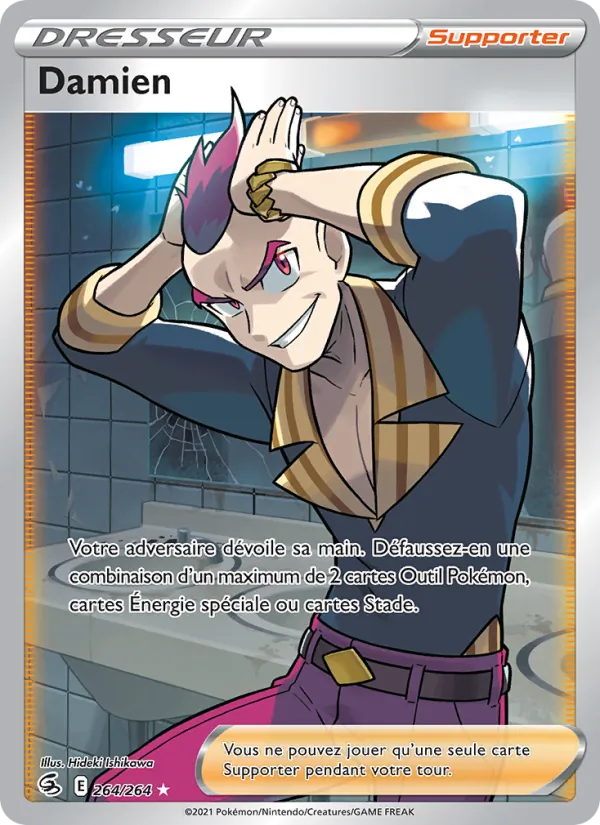 Carte Pokémon Damien 264/264 de l'extension Poing de Fusion