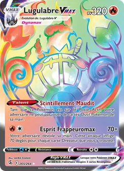 Carte Pokémon Lugulabre VMAX 265 — Poing de Fusion