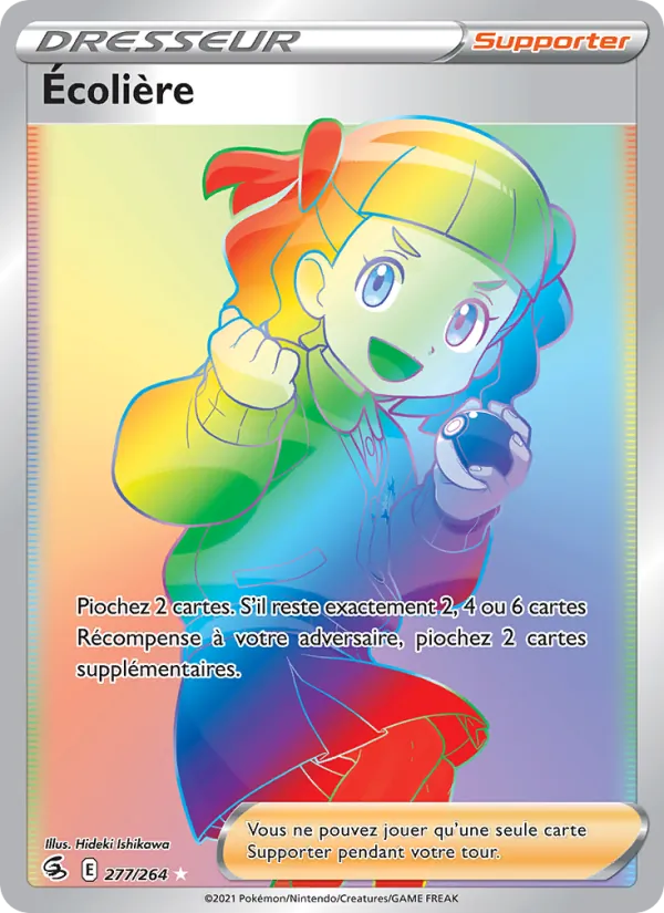 Carte Pokémon Écolière 277/264 de l'extension Poing de Fusion