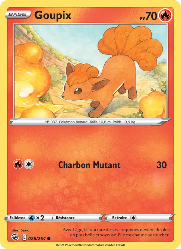 Carte Pokémon Goupix 28/264 de l'extension Poing de Fusion