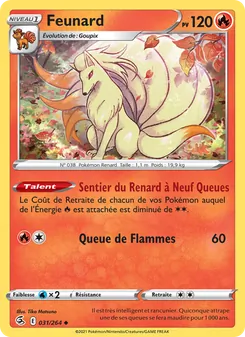 Carte Pokémon Feunard 31 — Poing de Fusion