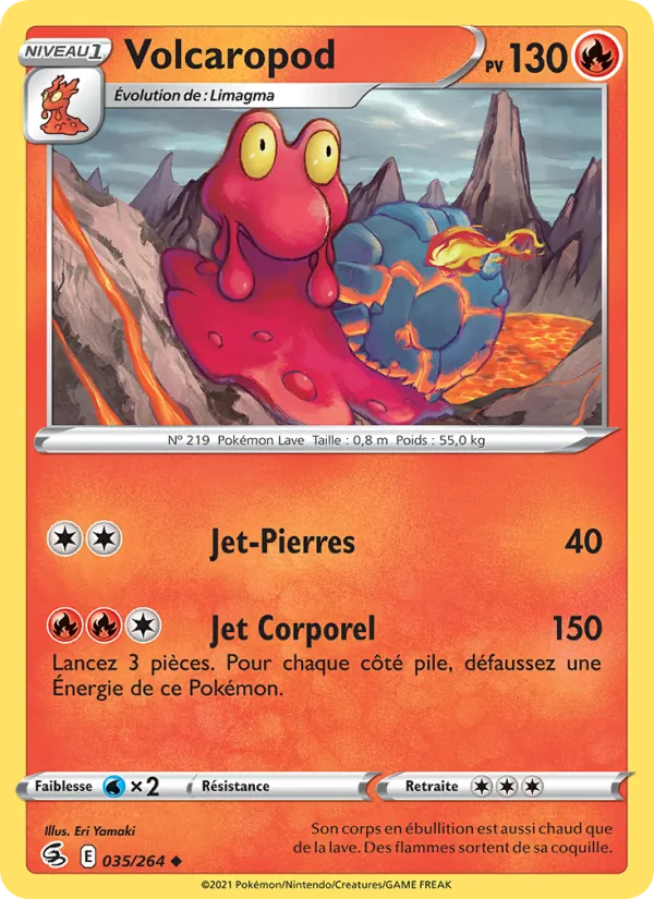 Carte Pokémon Volcaropod 35/264 de l'extension Poing de Fusion
