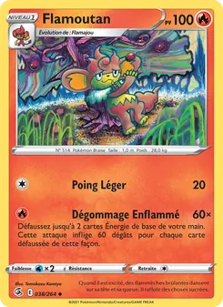 Carte Pokémon Flamoutan 38 — Poing de Fusion