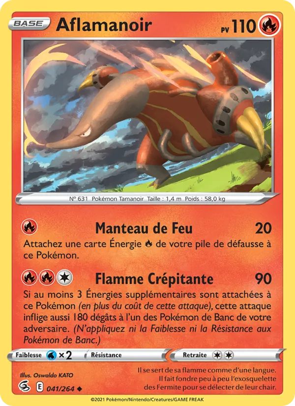 Carte Pokémon Aflamanoir 41/264 de l'extension Poing de Fusion