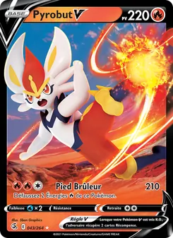 Carte Pokémon Pyrobut V 43 — Poing de Fusion