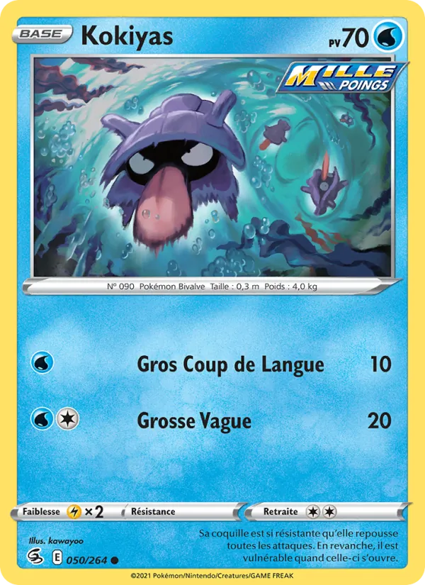 Carte Pokémon Kokiyas 50/264 de l'extension Poing de Fusion