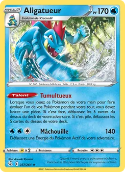 Carte Pokémon Aligatueur 57 — Poing de Fusion