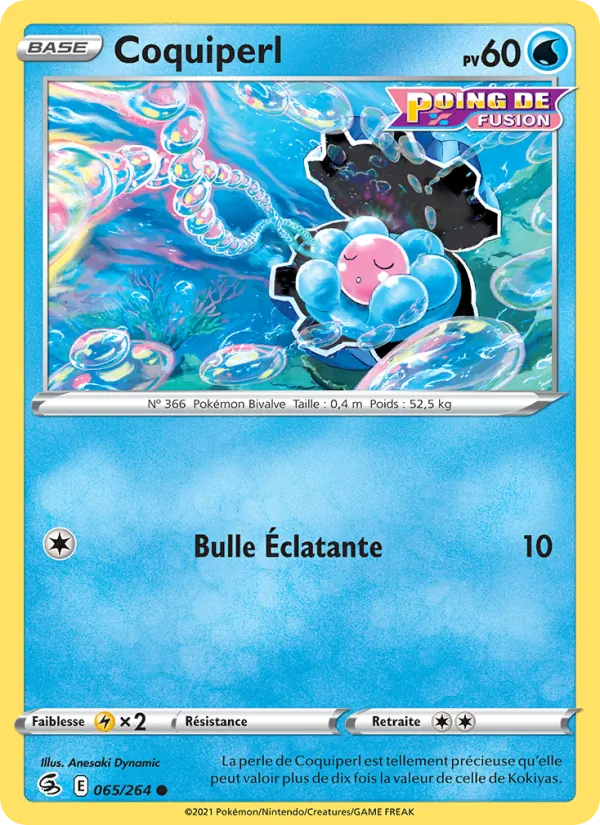 Carte Pokémon Coquiperl 65/264 de l'extension Poing de Fusion