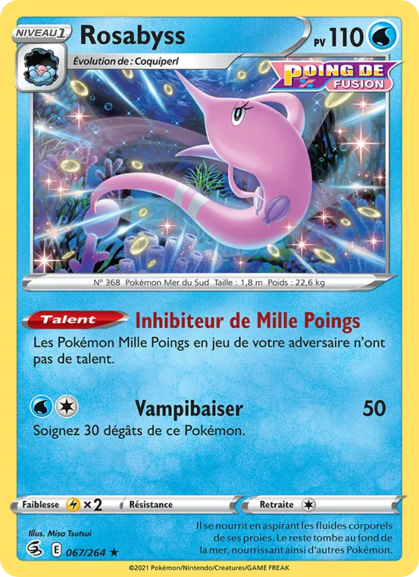 Carte Pokémon Rosabyss 67/264 de l'extension Poing de Fusion