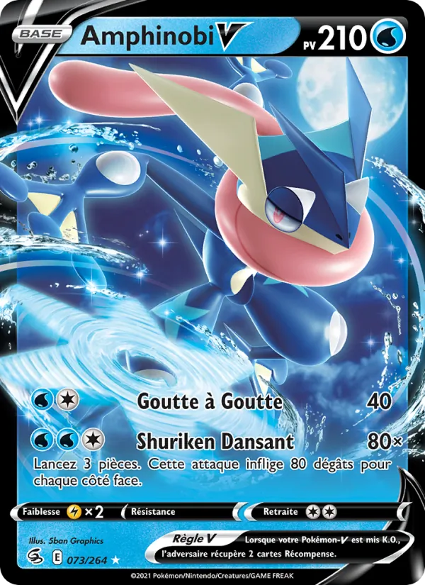Carte Pokémon Amphinobi V 73/264 de l'extension Poing de Fusion