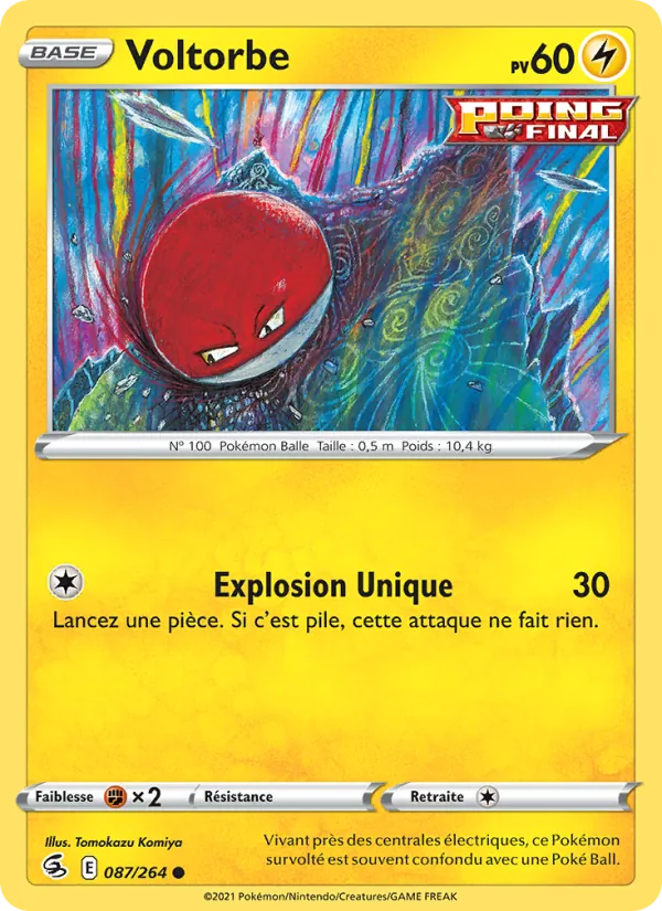 Carte Pokémon Voltorbe 87/264 de l'extension Poing de Fusion