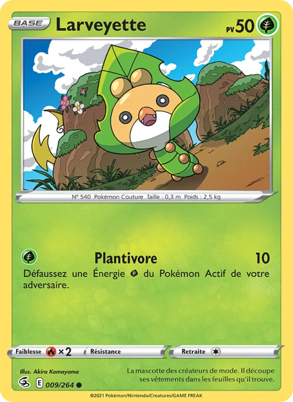 Carte Pokémon Larveyette 9/264 de l'extension Poing de Fusion