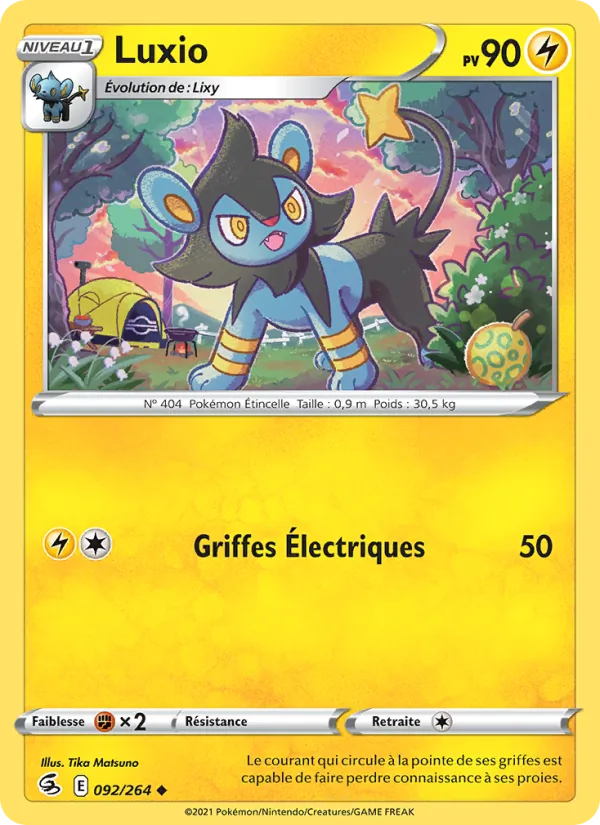 Carte Pokémon Luxio 92/264 de l'extension Poing de Fusion