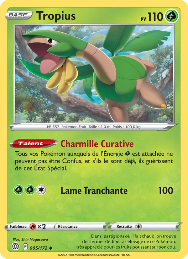 Carte Pokémon Tropius 005/172 de l'extension Stars Étincelantes