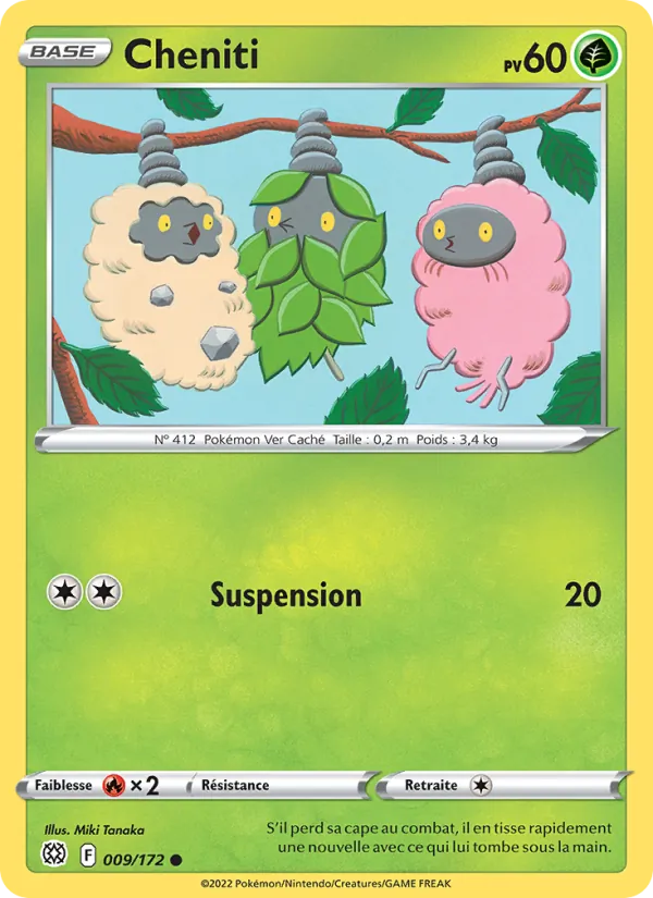 Carte Pokémon Cheniti 009/172 de l'extension Stars Étincelantes