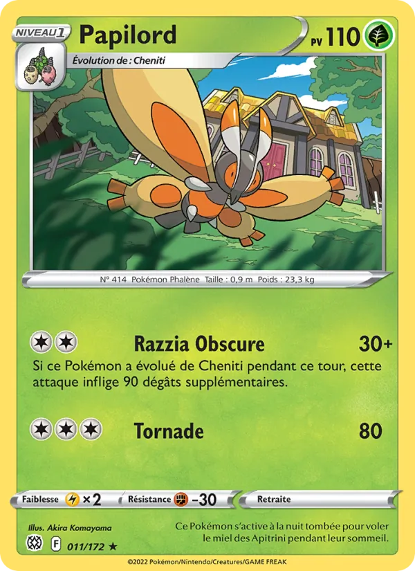Carte Pokémon Papilord 011/172 de l'extension Stars Étincelantes