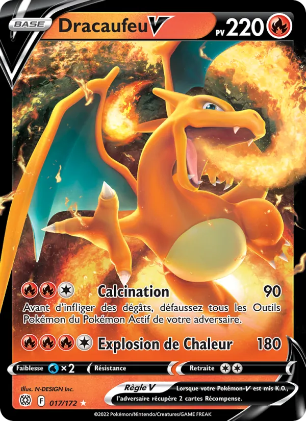 Carte Pokémon Dracaufeu V 017/172 de l'extension Stars Étincelantes