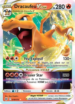 Carte Pokémon Dracaufeu VSTAR 018 — Stars Étincelantes