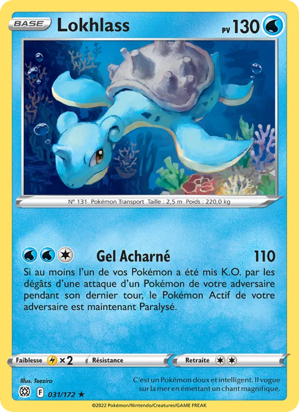 Carte Pokémon Lokhlass 031/172 de l'extension Stars Étincelantes