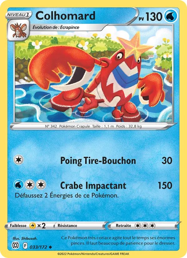 Carte Pokémon Colhomard 033/172 de l'extension Stars Étincelantes