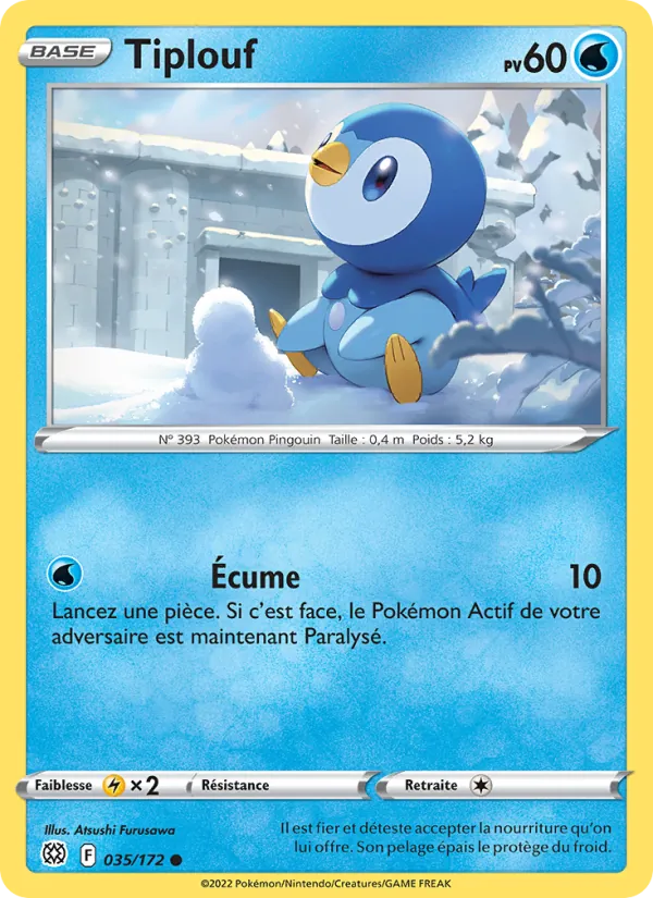 Carte Pokémon Tiplouf 035/172 de l'extension Stars Étincelantes