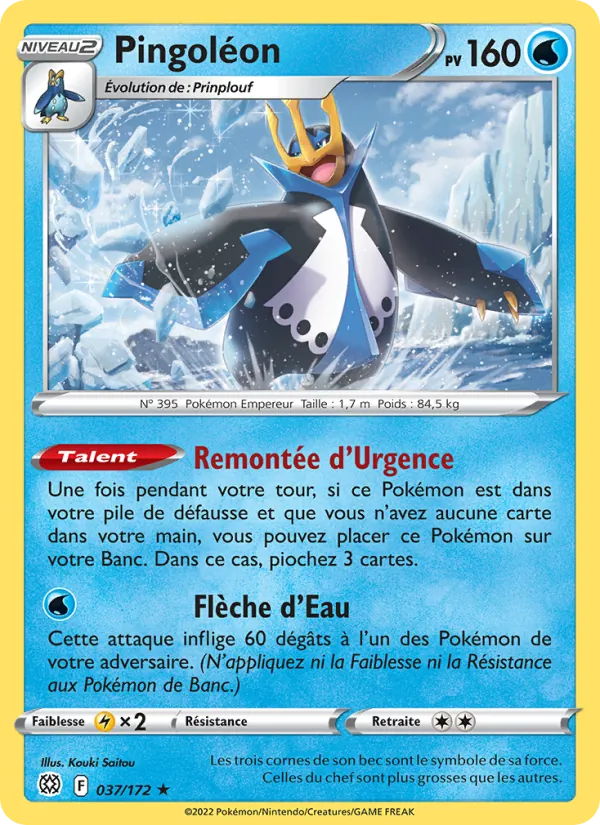 Carte Pokémon Pingoléon 037/172 de l'extension Stars Étincelantes