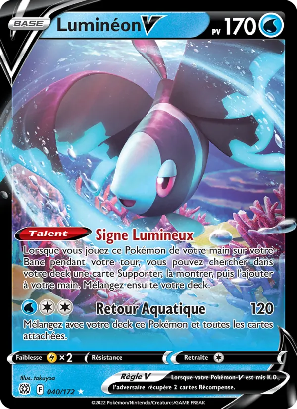 Carte Pokémon Luminéon V 040/172 de l'extension Stars Étincelantes