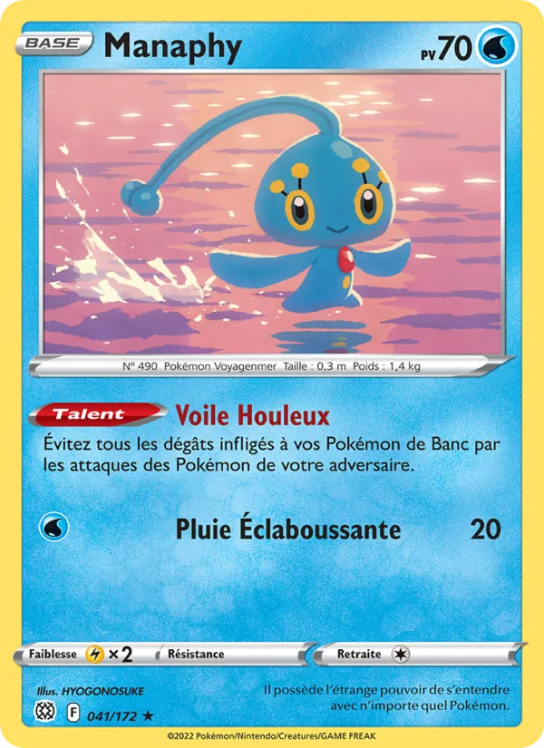 Carte Pokémon Manaphy 041/172 de l'extension Stars Étincelantes