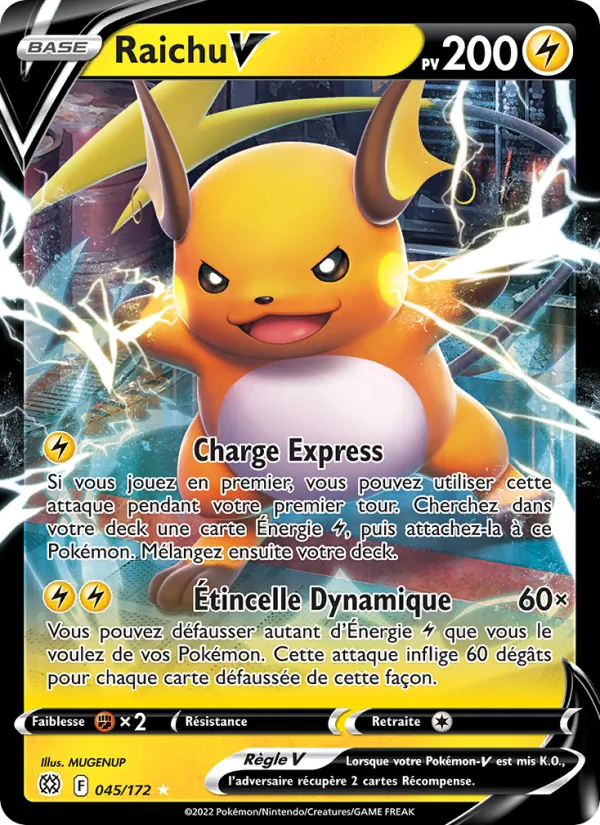Carte Pokémon Raichu V 045/172 de l'extension Stars Étincelantes