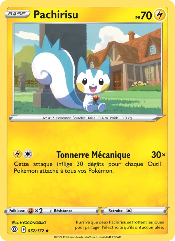 Carte Pokémon Pachirisu 052/172 de l'extension Stars Étincelantes