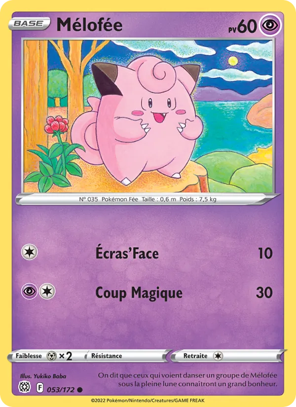 Carte Pokémon Mélofée 053/172 de l'extension Stars Étincelantes