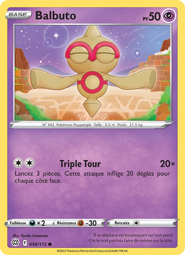Carte Pokémon Balbuto 058/172 de l'extension Stars Étincelantes