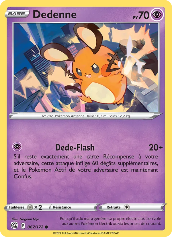 Carte Pokémon Dedenne 067/172 de l'extension Stars Étincelantes