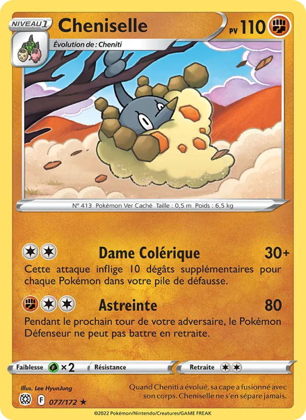Carte Pokémon Cheniselle 077/172 de l'extension Stars Étincelantes