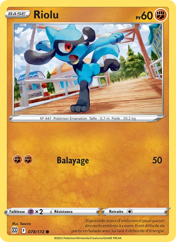 Carte Pokémon Riolu 078/172 de l'extension Stars Étincelantes
