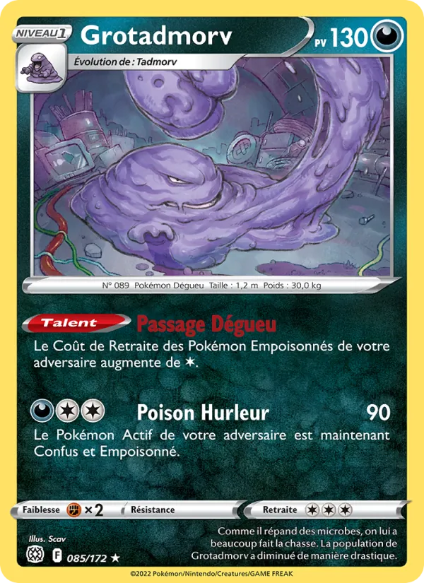 Carte Pokémon Grotadmorv 085/172 de l'extension Stars Étincelantes
