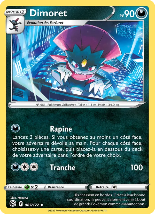 Carte Pokémon Dimoret 087/172 de l'extension Stars Étincelantes