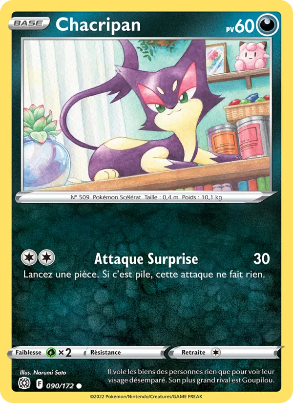 Carte Pokémon Chacripan 090/172 de l'extension Stars Étincelantes