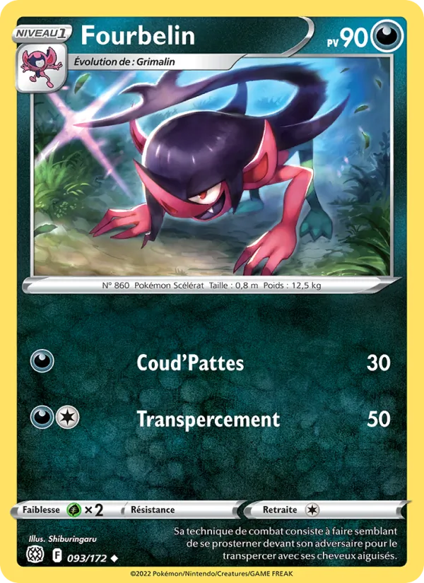 Carte Pokémon Fourbelin 093/172 de l'extension Stars Étincelantes