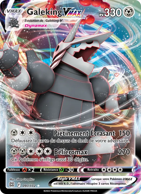 Carte Pokémon Galeking VMAX 097/172 de l'extension Stars Étincelantes