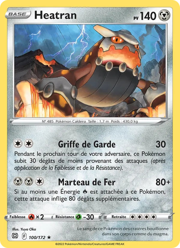 Carte Pokémon Heatran 100/172 de l'extension Stars Étincelantes