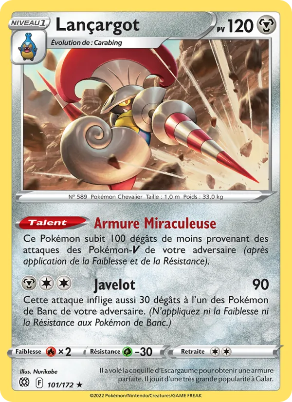 Carte Pokémon Lançargot 101/172 de l'extension Stars Étincelantes