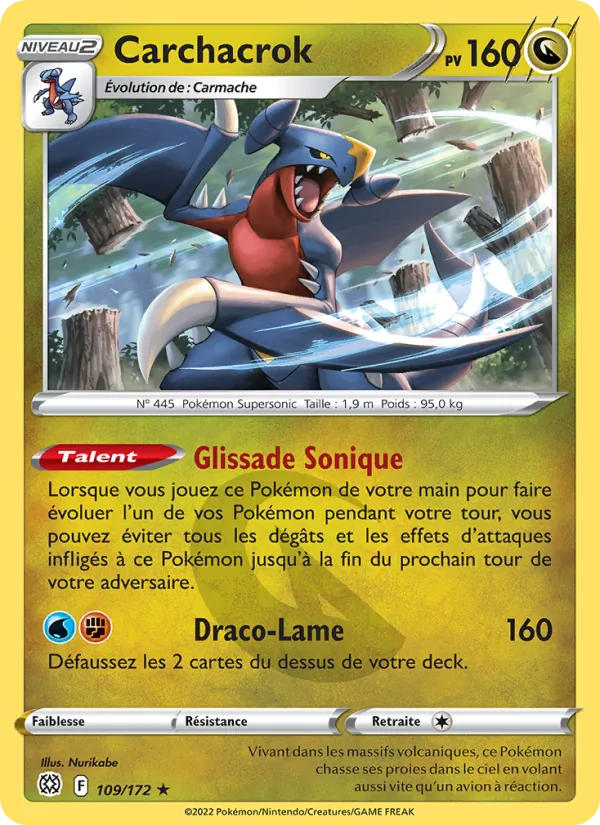 Carte Pokémon Carchacrok 109/172 de l'extension Stars Étincelantes