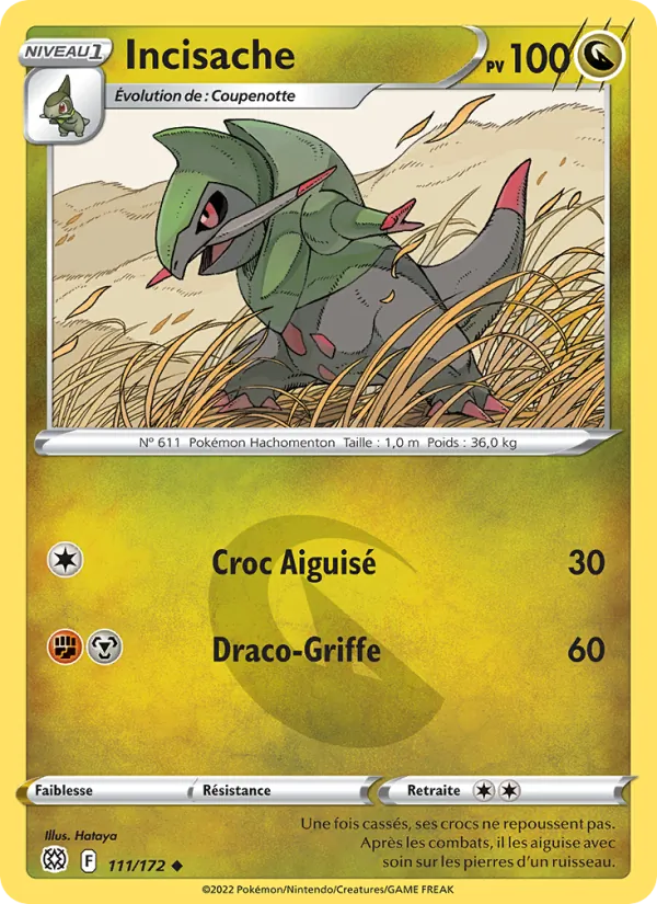 Carte Pokémon Incisache 111/172 de l'extension Stars Étincelantes