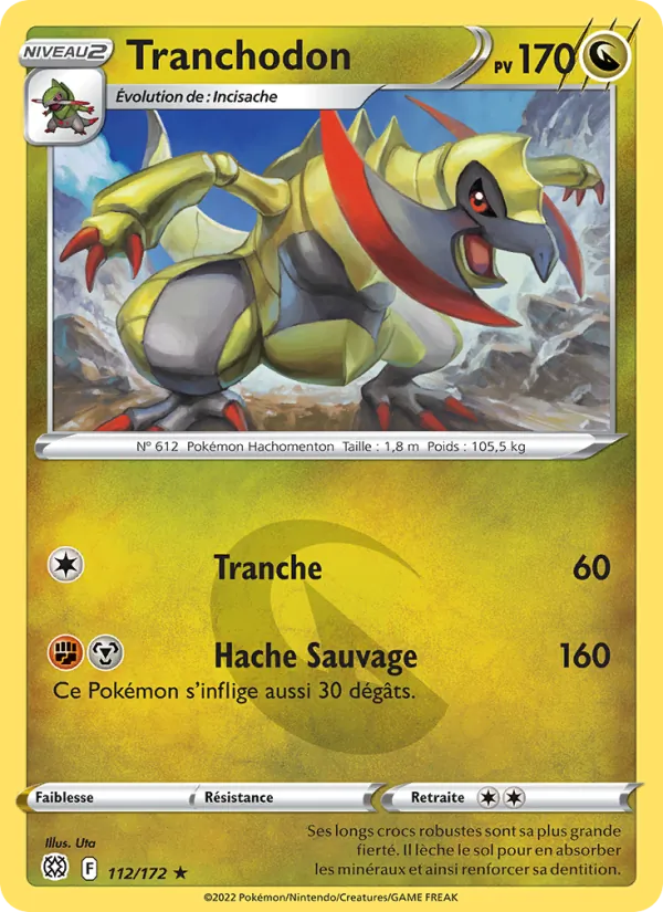 Carte Pokémon Tranchodon 112/172 de l'extension Stars Étincelantes