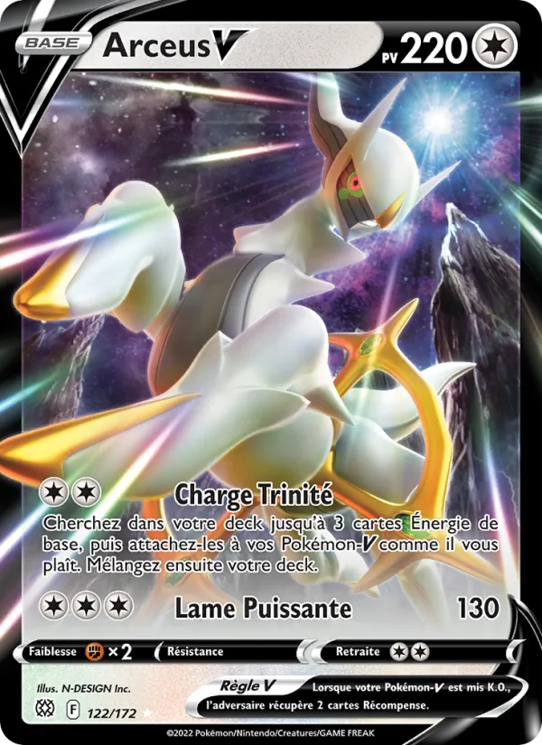 Carte Pokémon Arceus V 122/172 de l'extension Stars Étincelantes